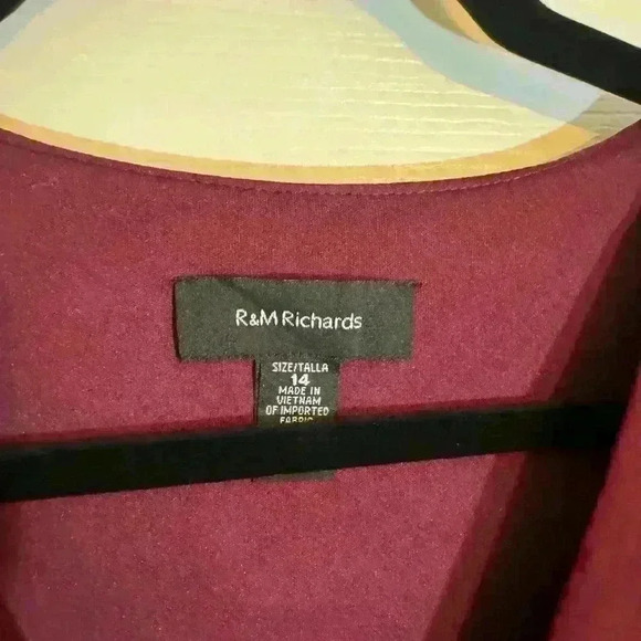 R&M Richards Rhinestone Buckle Dress Size 14 NWT in Merlot - Picture 4 of 5